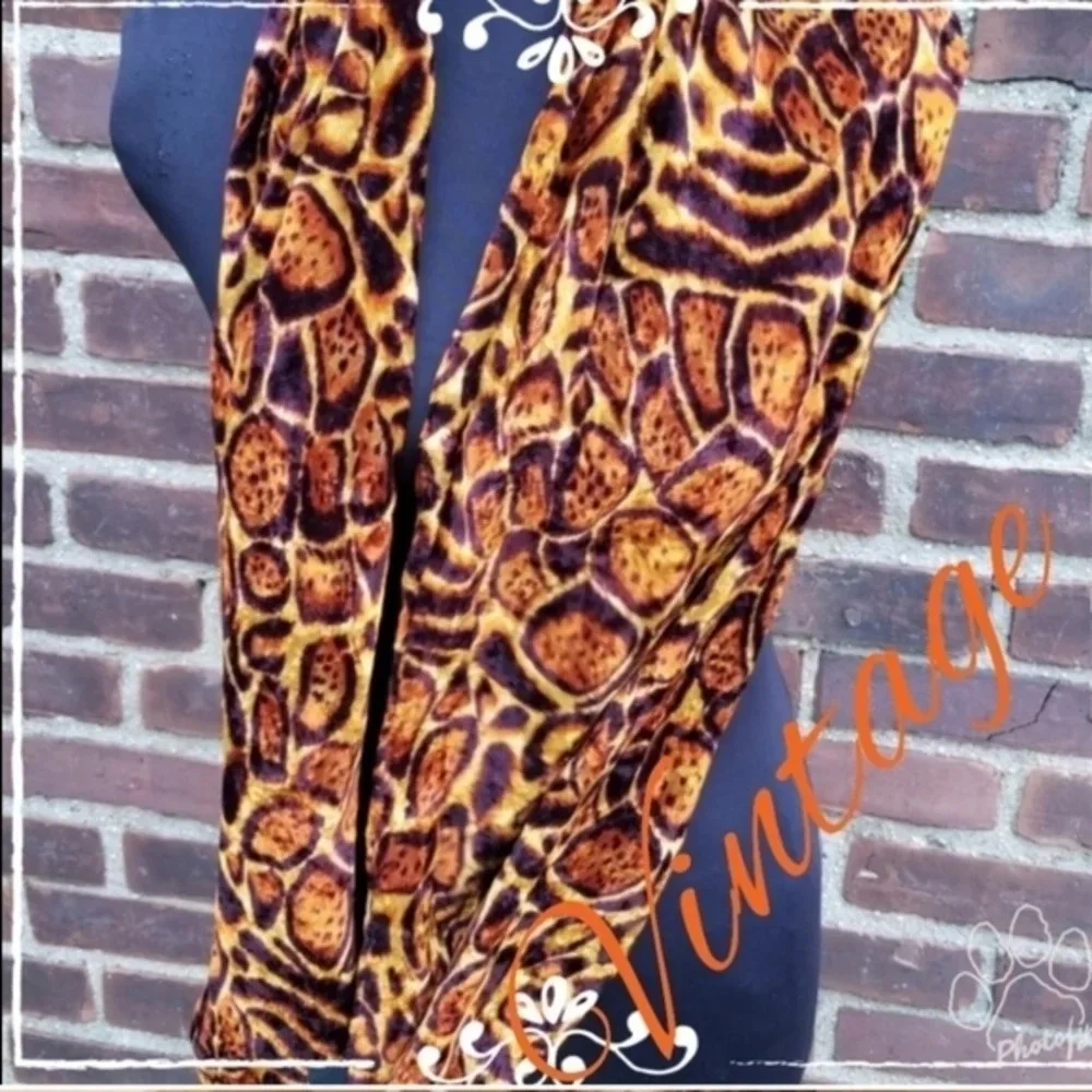 Vintage jungle print  ‎ velour scarf